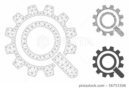 Search Options Gear Vector Mesh 2D Model and... - Stock Illustration ...