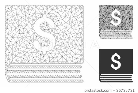 Sales Book Vector Mesh Carcass Model and Triangle Mosaic Icon 56753751