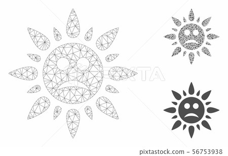 Sad Sun Light Vector Mesh Network Model and Triangle Mosaic Icon Sad Sun Light Vector Mesh Network Model and Triangle Mosaic Icon 56753938