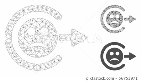 Sad Logout Vector Mesh 2D Model and Triangle Mosaic Icon 56753971