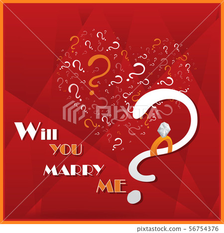 Will you marry me, cartoon drawing card  for web 56754376