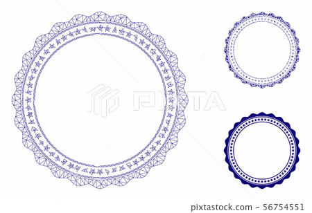 Rosette Circular Star Frame Vector Mesh Network... - Stock Illustration ...
