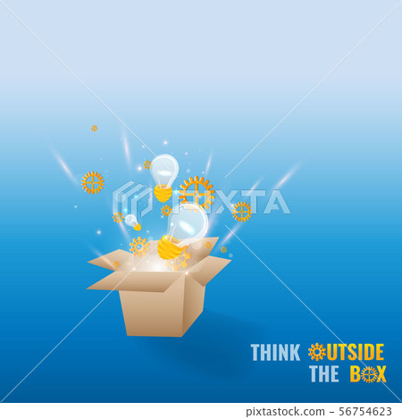 Think outside the box illustration. Box with laps Think outside the box illustration. Box with laps 56754623