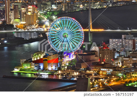 [From Osaka Prefecture Sakishima Building Observatory (night view Tempozan)] Osaka Prefecture Osaka City Suminoe-ku Minami-Kohoku 1 56755197