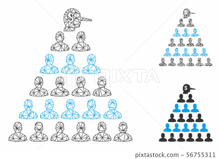 Ponzi Pyramid Manager Vector Mesh Wire Frame Model and Triangle Mosaic Icon Ponzi Pyramid Manager Vector Mesh Wire Frame Model and Triangle Mosaic Icon 56755311
