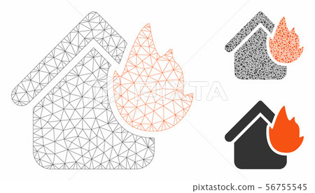 Home Fire Disaster Vector Mesh 2D Model and...-插圖素材 [56755545] - PIXTA圖庫
