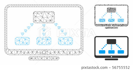 Hierarchy Monitoring Vector Mesh Network Model and Triangle Mosaic Icon Hierarchy Monitoring Vector Mesh Network Model and Triangle Mosaic Icon 56755552