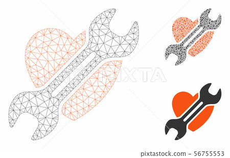Heart Surgery Vector Mesh Carcass Model and Triangle Mosaic Icon Heart Surgery Vector Mesh Carcass Model and Triangle Mosaic Icon 56755553