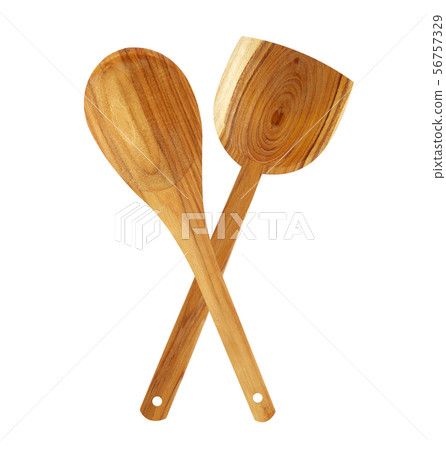 wooden kitchen spoons on white background wooden kitchen spoons on white background 56757329