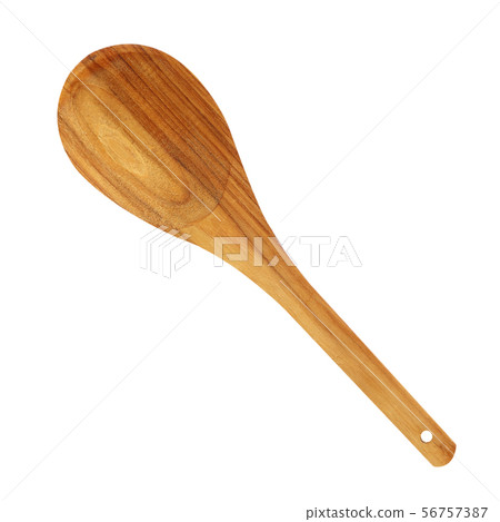 wooden kitchen spoons on white background 56757387