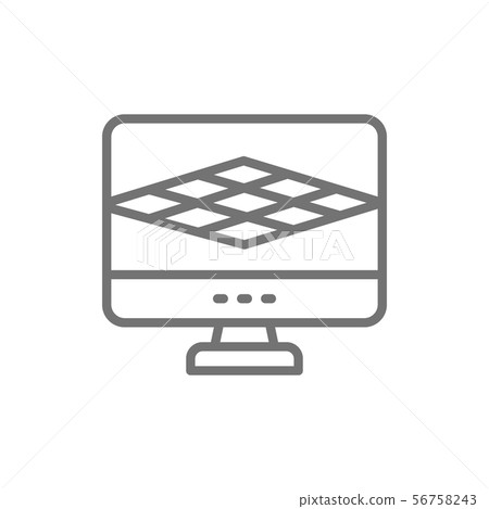 3d Computerize Line Icon Computer program for 3d printer, 3D product... - Stock Illustration ...