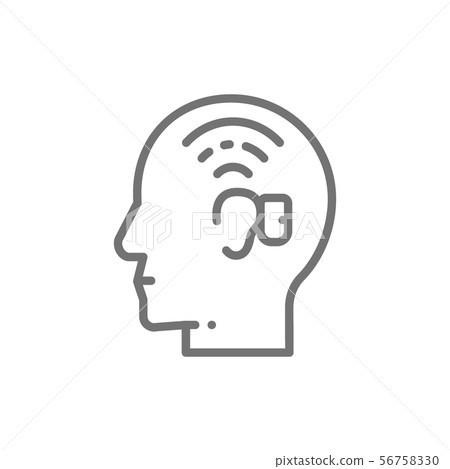 Bone Anchored Hearing Aid, BAHA line icon. 56758330