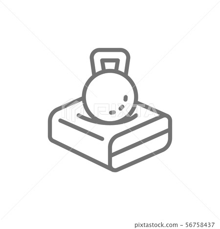 Mattress with hard materials for obesity people, orthopedic mattress line icon. 56758437