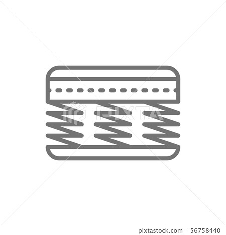 Orthopedic spring bed mattress, spring material line icon. 56758440