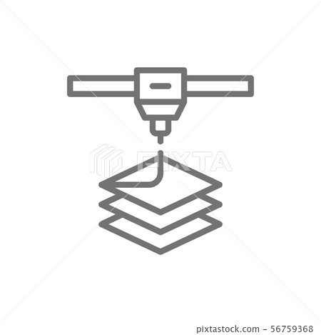 3d printer, printing line icon. Isolated on white background 3d printer, printing line icon. Isolated on white background 56759368