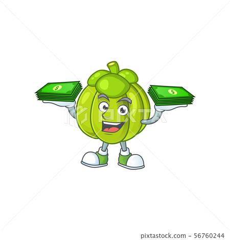 With money bag green pumpkin ripe on a white background 56760244