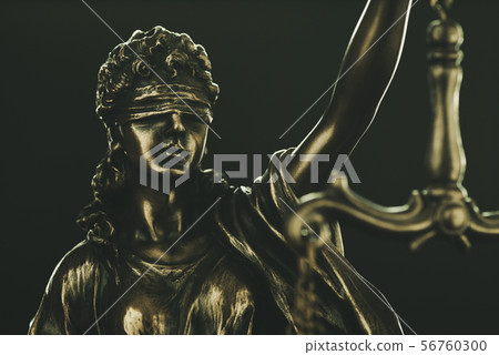 Brass statuette of Justice wearing a blindfold 56760300