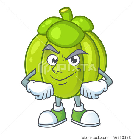 Smirking green pumpkin isolated on white background 56760358