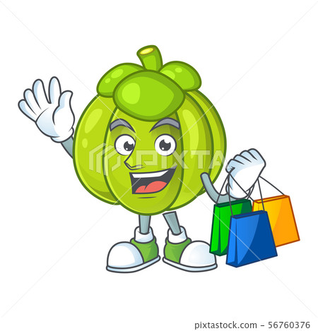 Shopping green pumpkin isolated on white background 56760376