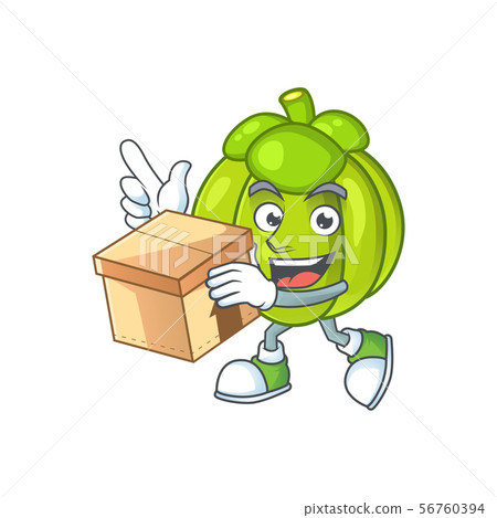 With box green pumpkin isolated on white background With box green pumpkin isolated on white background 56760394