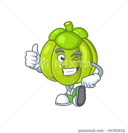 Thumbs up green pumpkin isolated on white background Thumbs up green pumpkin isolated on white background 56760458