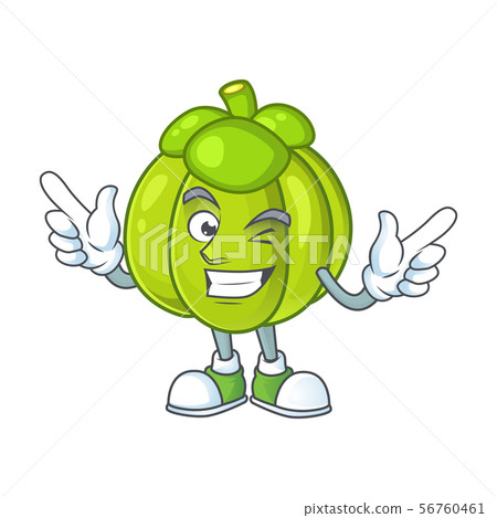 Wink green pumpkin isolated on white background 56760461