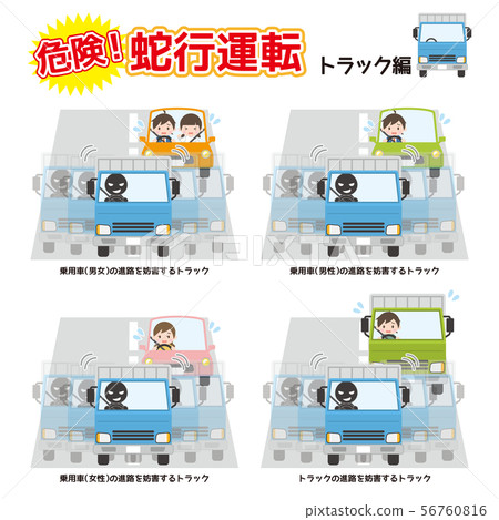 危險!蜿蜒的操作設置卡車 危險!蜿蜒的操作設置卡車 56760816