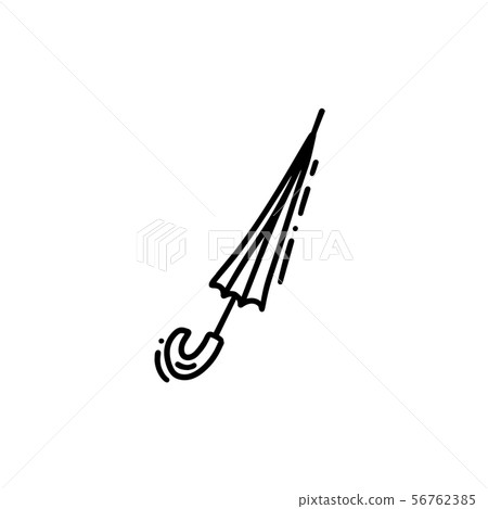 Icon of monoline cartoon umbrella. Hand drawn vector doodle logo illustration. Sketch isolated on Icon of monoline cartoon umbrella. Hand drawn vector doodle logo illustration. Sketch isolated on 56762385