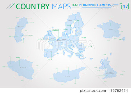 European Union, Sweden, United Kingdom, Belgium, Cyprus and France Vector Maps European Union, Sweden, United Kingdom, Belgium, Cyprus and France Vector Maps 56762454
