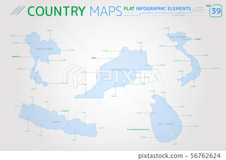 Thailand, Nepal, Vietnam, Sri Lanka and Morocco Vector Maps Thailand, Nepal, Vietnam, Sri Lanka and Morocco Vector Maps 56762624