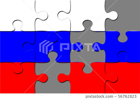 Puzzle with the national flag of Russia. - Stock Illustration [56762823 ...