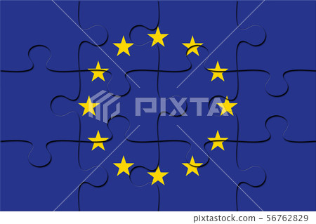 Puzzles with national flag of european union. - Stock Illustration ...