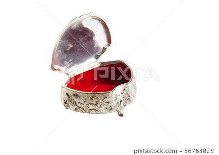 Vintage jewelry box isolated on white Vintage jewelry box isolated on white 56763028