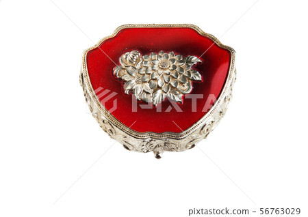 Vintage jewelry box isolated on white Vintage jewelry box isolated on white 56763029