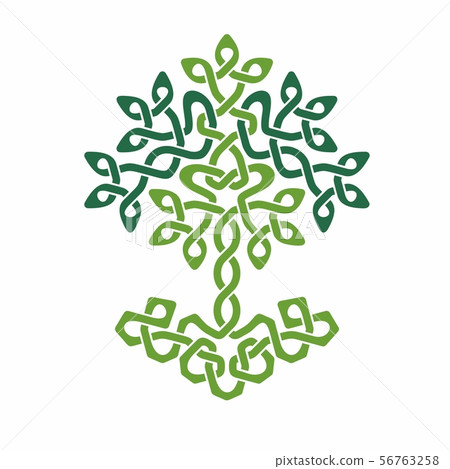 Celtic Tree of Life, green weaved ornament 56763258