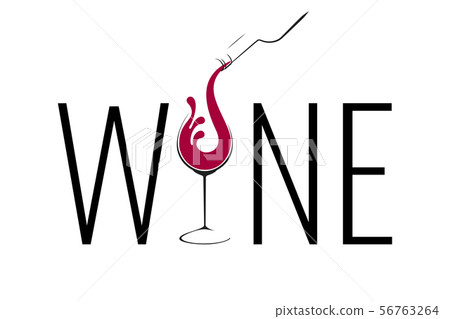 Glass of Wine with splash logo design Glass of Wine with splash logo design 56763264