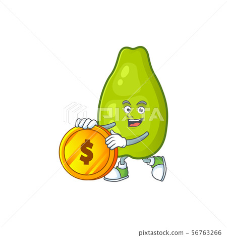 Bring coin fresh and ripe papaya isolated on white background 56763266