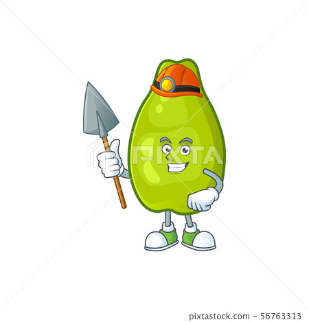 Miner papaya character cartoon with funny face Miner papaya character cartoon with funny face 56763313