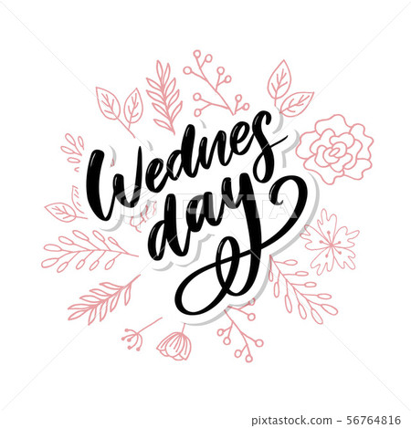 Wednesday words. Quote design. Hand drawn ink 56764816