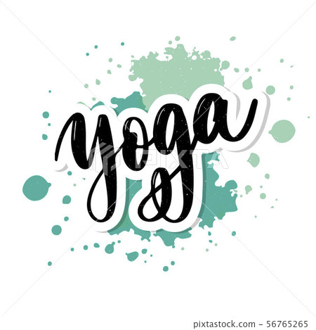 Yoga studio concept logo design. Elegant hand 56765265