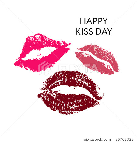 World kiss day. Phrase lettering calligraphy lips 56765323