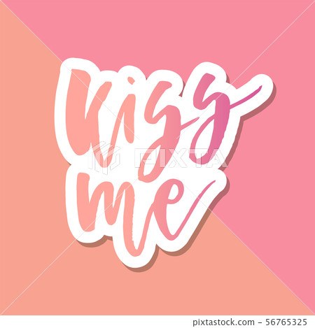 World kiss day. Phrase lettering calligraphy lips 56765325