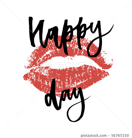 World kiss day. Phrase lettering calligraphy lips 56765330