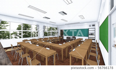 學校圓桌沒人，沒有黑板字母，插圖55 56766178