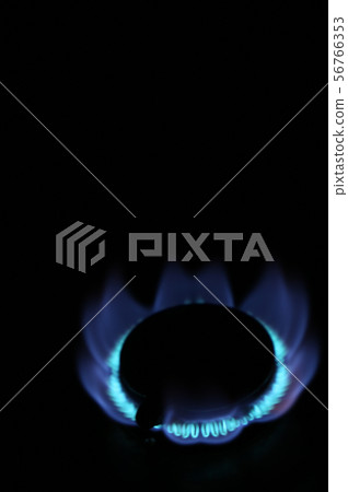 Gas stove and blue flame 56766353
