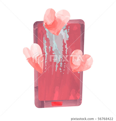 Mobile phone with love letter on display Mobile phone with love letter on display 56768422
