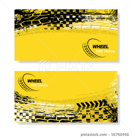 Wheel tire track yellow horizontal banners 56768498