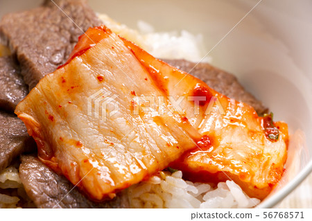 Chinese cabbage kimchi on a yakiniku bowl. 56768571