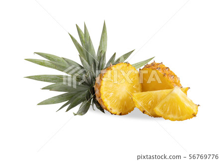 Pineapple sliced isolated on the white background Pineapple sliced isolated on the white background 56769776