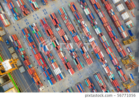 Container ship in export and import business 56771056